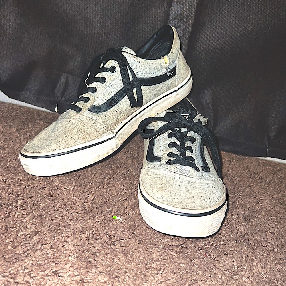 Gently Used - Gray and Black Vans - Women’s Size 7
